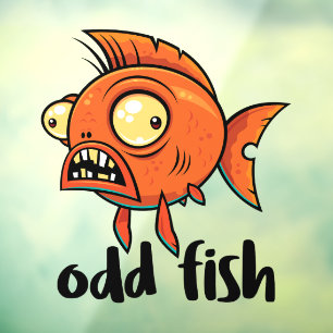 Odd Fish Quirky Funny Orange Goldfish Cartoon