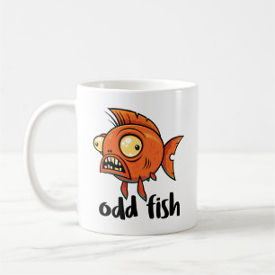 Odd Fish Quirky Funny Orange Goldfish Cartoon Coffee Mug