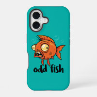 Odd Fish Quirky Funny Orange Goldfish Cartoon