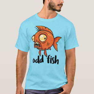 Odd Fish Quirky Funny Orange Goldfish Cartoon T-Shirt