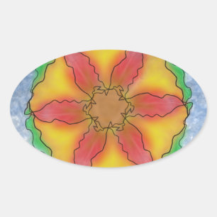 Odd Flower Oval Sticker