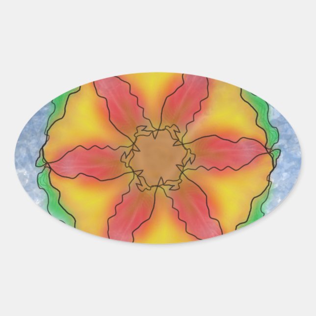 Odd Flower Oval Sticker (Front)