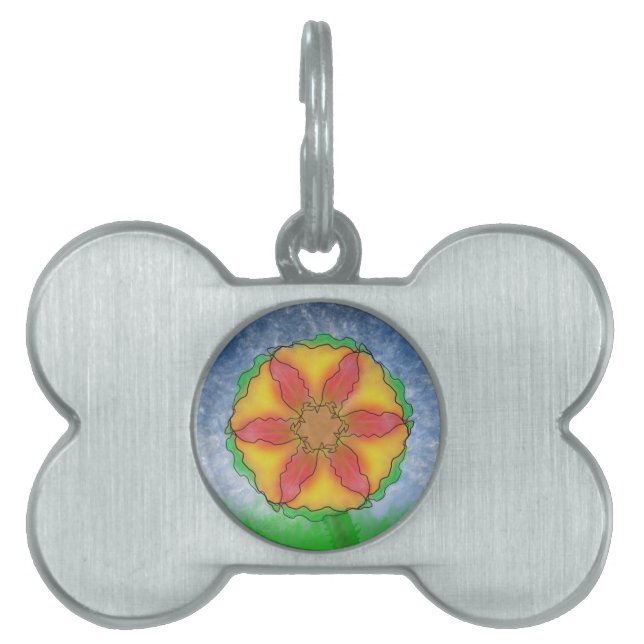 Odd Flower Pet Name Tag (Front)