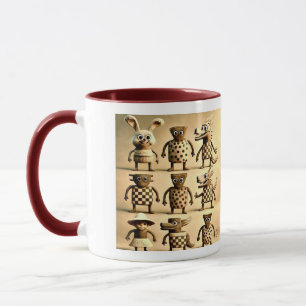 Odd Friends – Checker & Dots Creature Family Poste Mug