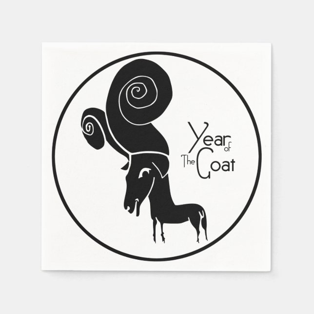 Odd Ram Goat Chinese Year Zodiac Birthday P Napkin (Front)