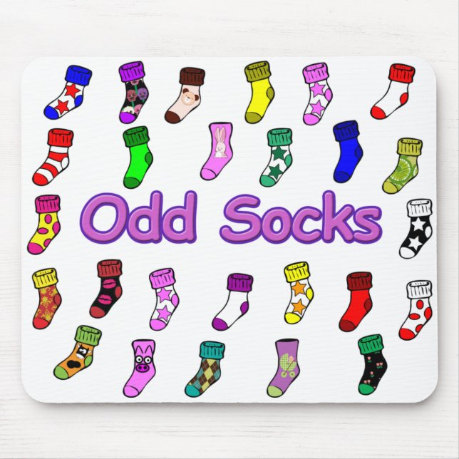 Odd Socks Mousepad White (Front)