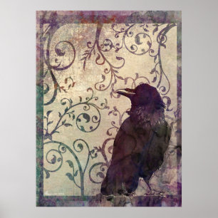 Odd Thoughts Surreal Watercolor Ink Stain Art Poster