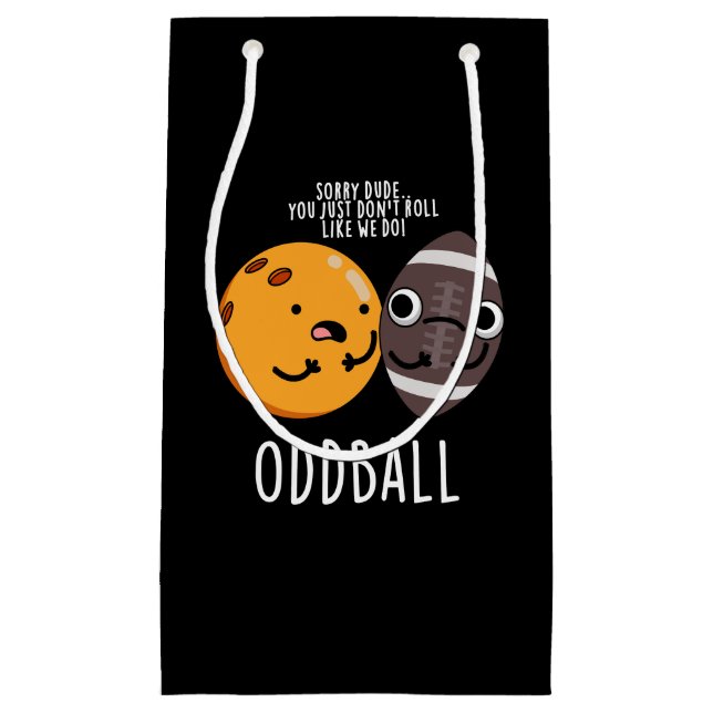 Oddball Funny Football Pun Dark BG Small Gift Bag (Front)