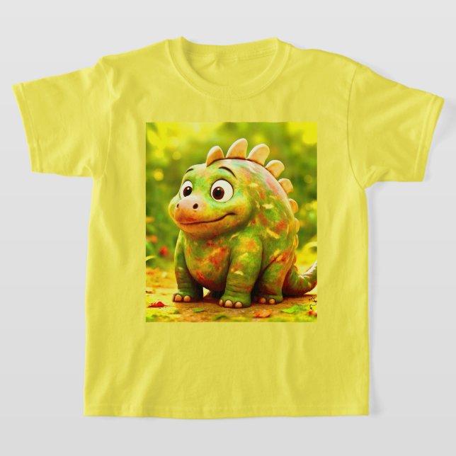 OddFriends – Cute Chubby Dino Poster T-Shirt (Laydown)
