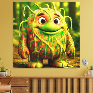 OddFriends – Gooey Green Monster Poster Canvas Print