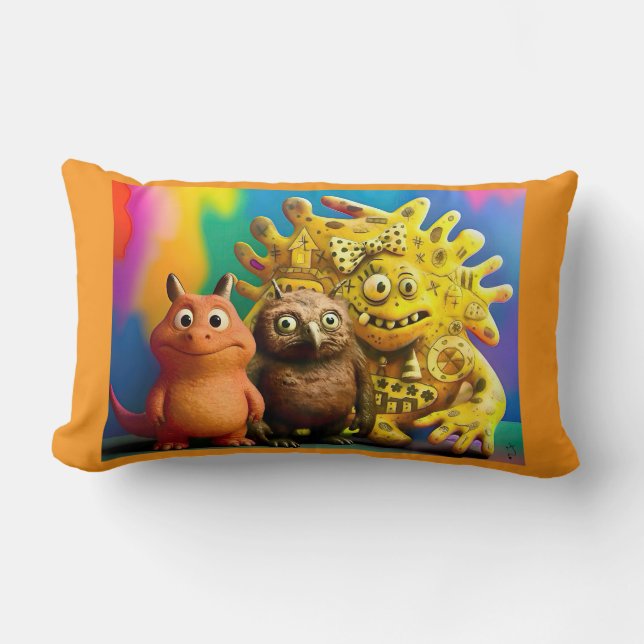 OddFriends Trio Colourful Pillow (Front)