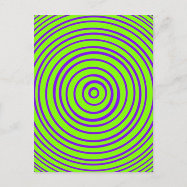 Oddisphere Purple Lime Optical Illusion Postcard (Front)