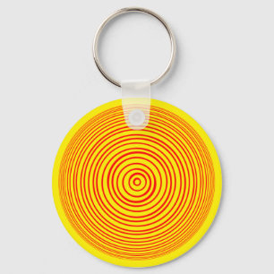 Oddisphere Red Yellow Optical illusion Key Ring