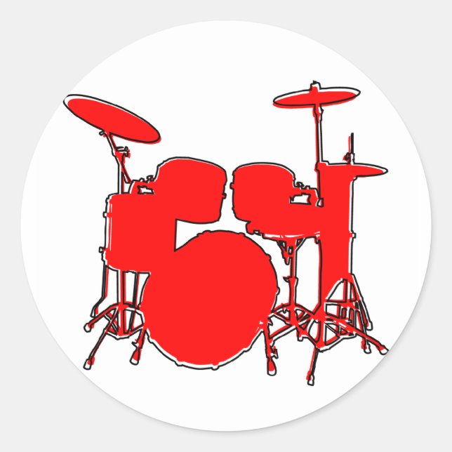 oddRex drums Classic Round Sticker (Front)