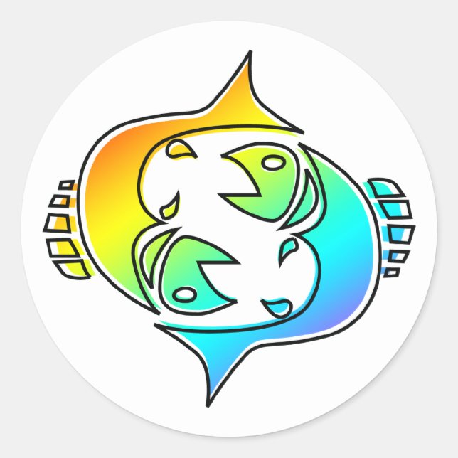 oddRex pisces Classic Round Sticker (Front)