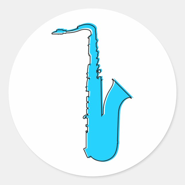 oddRex saxophone Classic Round Sticker (Front)