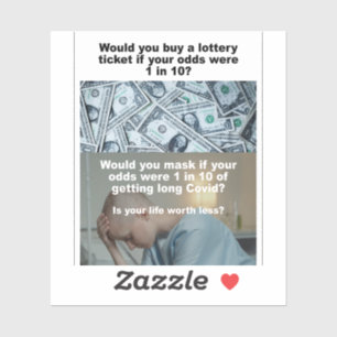 Odds of winning vs logn Covid vinyl; sticker