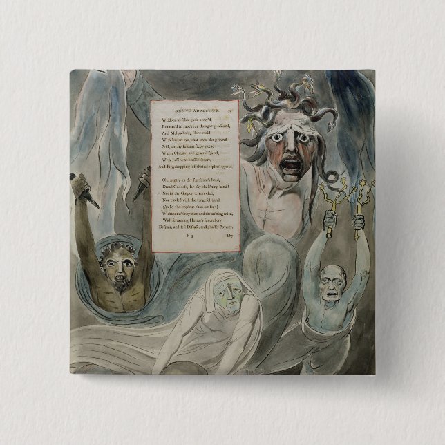 Ode to Adversity, from 'The Poems of Thomas Grey', 15 Cm Square Badge (Front)