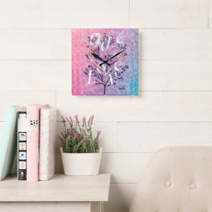 Ode to Love Square Wall Clock