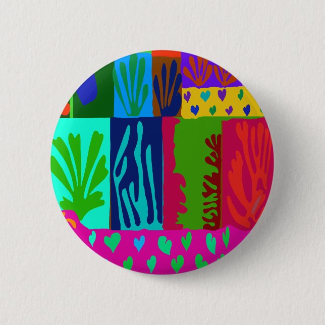 Ode to Matisse Collage 6 Cm Round Badge (Front)