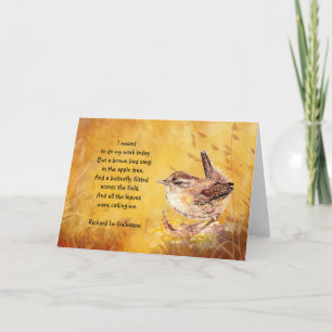 "Ode to Spring" Watercolor Brown Bird Poem Card
