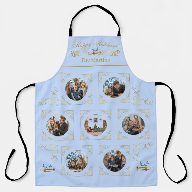 Ode to The Nutcracker 6-Photo Blue Tile Lg Apron (Front)