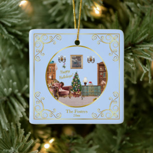 Ode to The Nutcracker Ballet Blue Ceramic Ornament