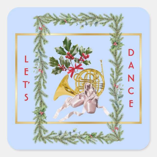 Ode to The Nutcracker Ballet Garland Let's Dance  Square Sticker (Front)
