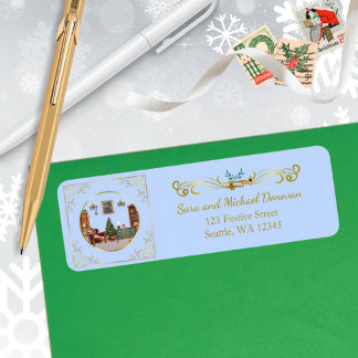 Ode to The Nutcracker Blue Tile Address Label