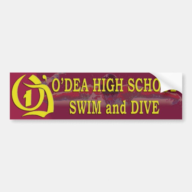 O'Dea Swim and Dive Bumper Sticker Version 2 (Front)