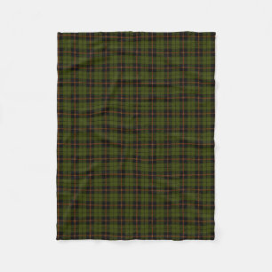 Odee army green plaid black orange stripe fleece blanket
