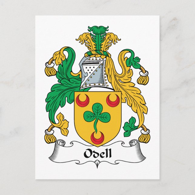 Odell Family Crest Postcard (Front)