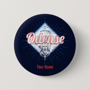 Odense City Denmark Retro Viking Vintage Souvenir 6 Cm Round Badge