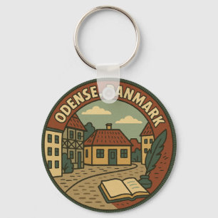Odense Denmark Literary Key Ring