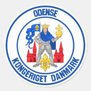 Odense Round Emblem Classic Round Sticker