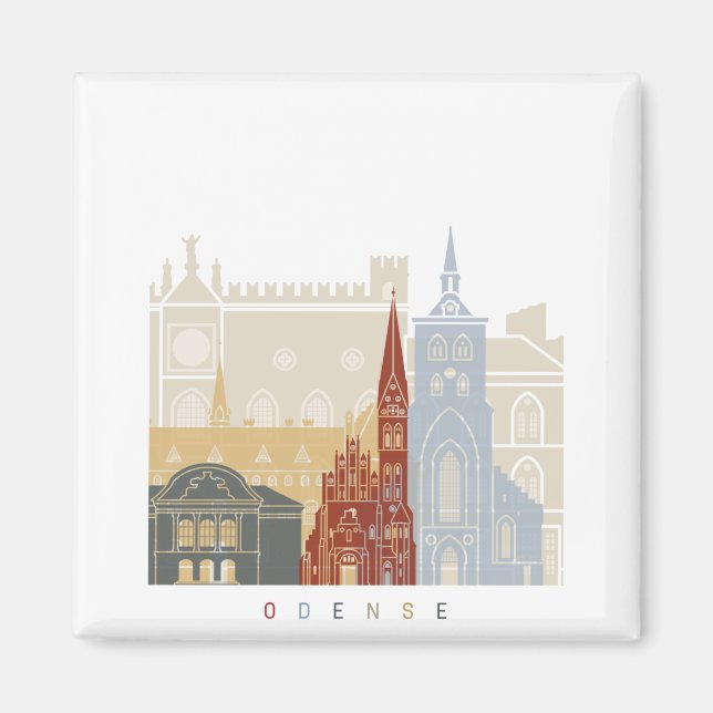 Odense skyline poster magnet (Front)