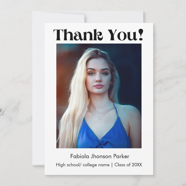 %odern Script graduation thank you message (Front)