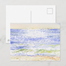 Odesa Morning Sea Watercolor with Sailboats