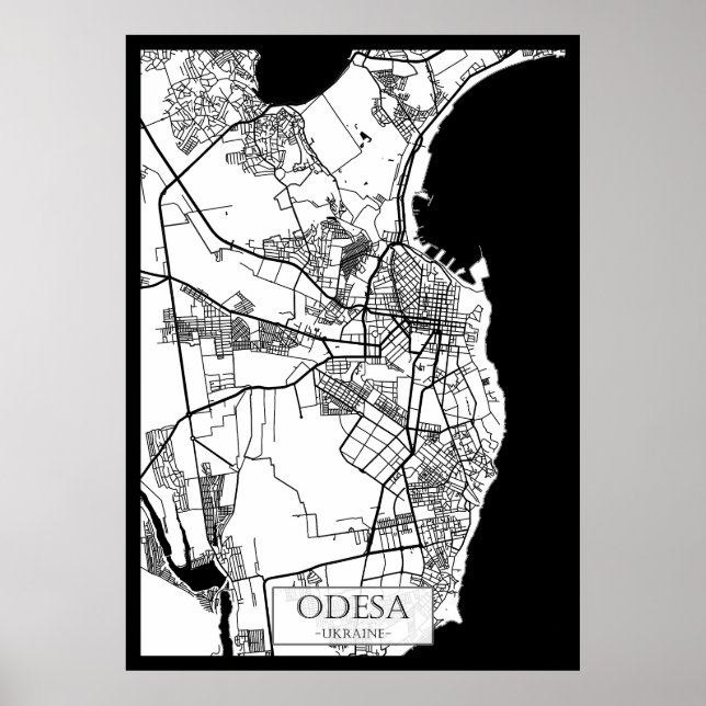 Odesa Ukraine City Map Poster (Front)
