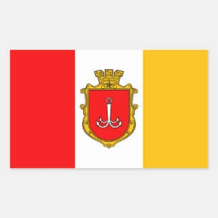 Odessa city flag symbol Ukraine emblem Rectangular Sticker
