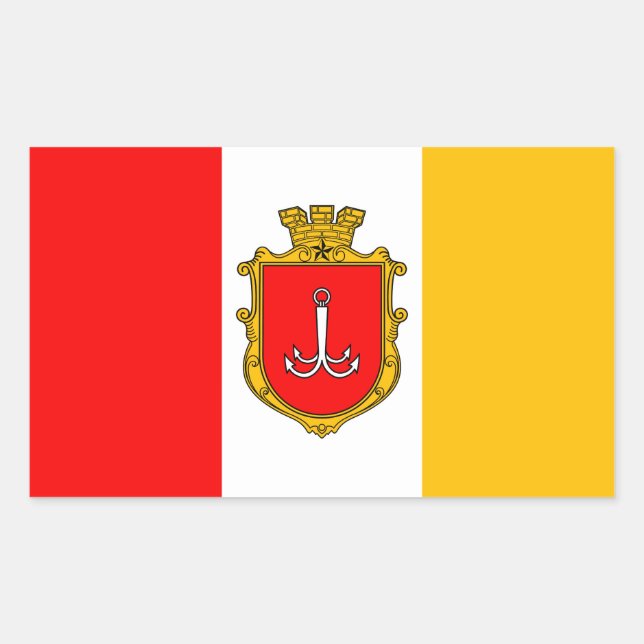 Odessa city flag symbol Ukraine emblem Rectangular Sticker (Front)