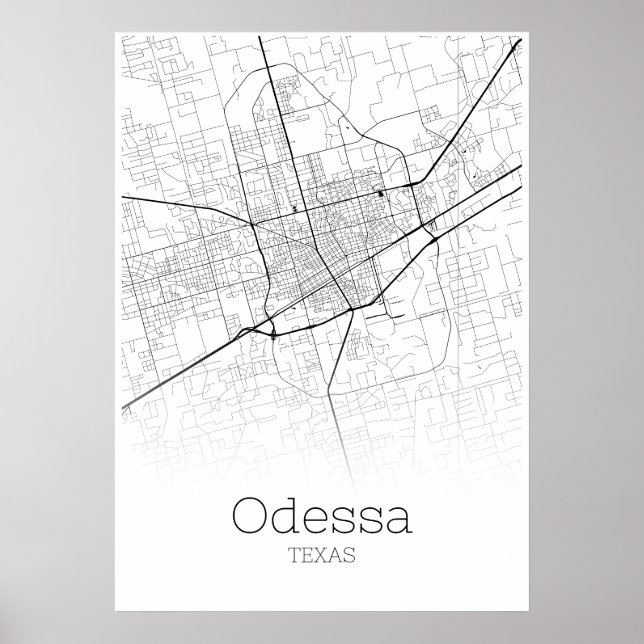 Odessa Map - Texas - City Map Poster (Front)