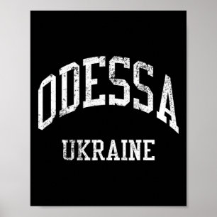 Odessa Ukraine Retro 70s College Sports Style Poster