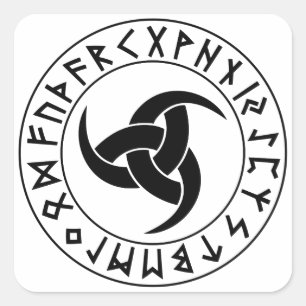 Odhroerir Rune Shield Square Sticker