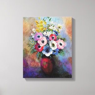Odilon Redon Anemones - Fine Art Symbolism Canvas Print