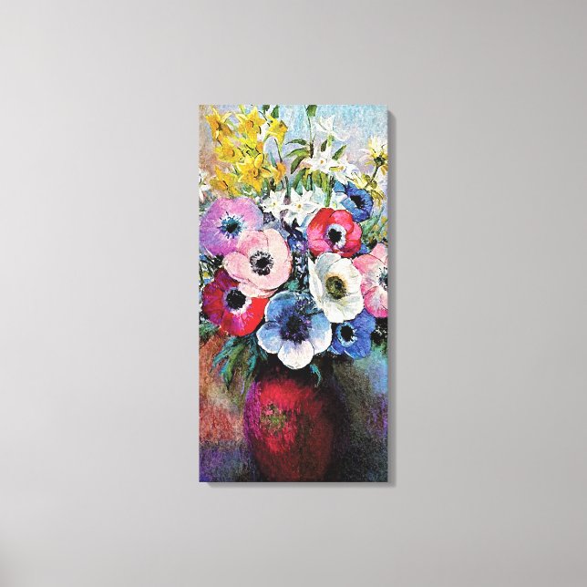 Odilon Redon Anemones - Fine Art Symbolism Canvas Print (Front)