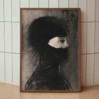 Odilon Redon Armor. Dark woman face Symbolism art
