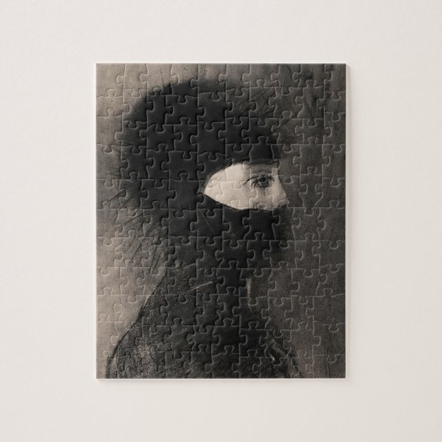 Odilon Redon. Armour. Dark woman face. Symbolism Jigsaw Puzzle (Vertical)