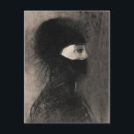 Odilon Redon. Armour. Dark woman face. Symbolism Postcard<br><div class="desc">Odilon Redon "Armour" postcard.</div>
