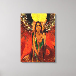 Odilon Redon art, The Flame, goddess of fire Canvas Print